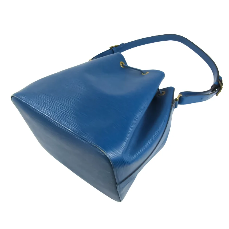 LV Mocha Brown Bag -Louis Vuitton Blue Leather Petit Noe shoulder bag