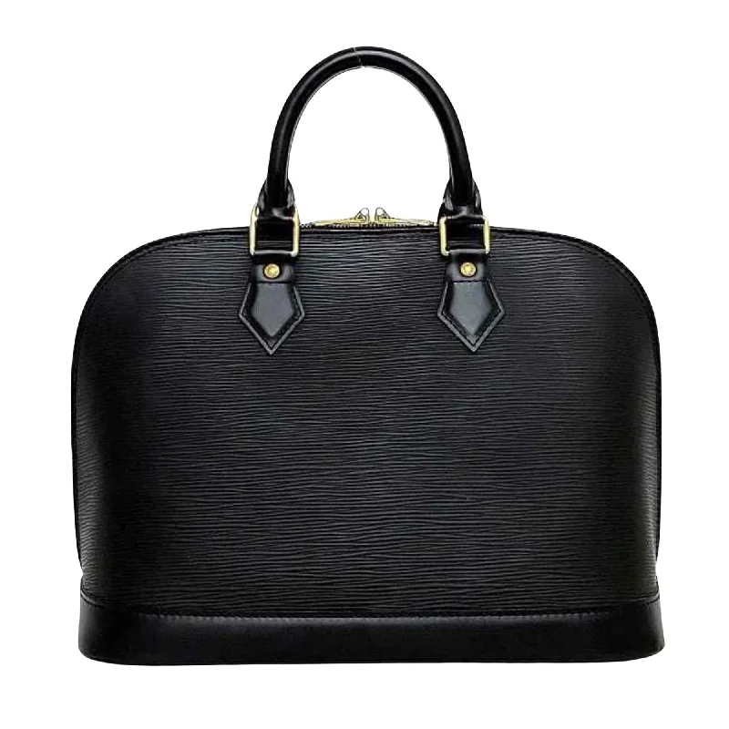 LV Green Bag -Louis Vuitton Black Leather Alma handbag bag