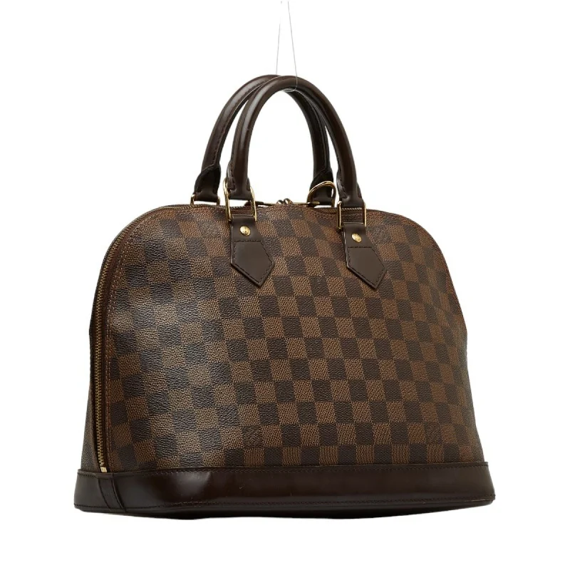 LV Metallic Bag -LOUIS VUITTON Damier Alma Handbag N51131 Brown PVC Leather Women's