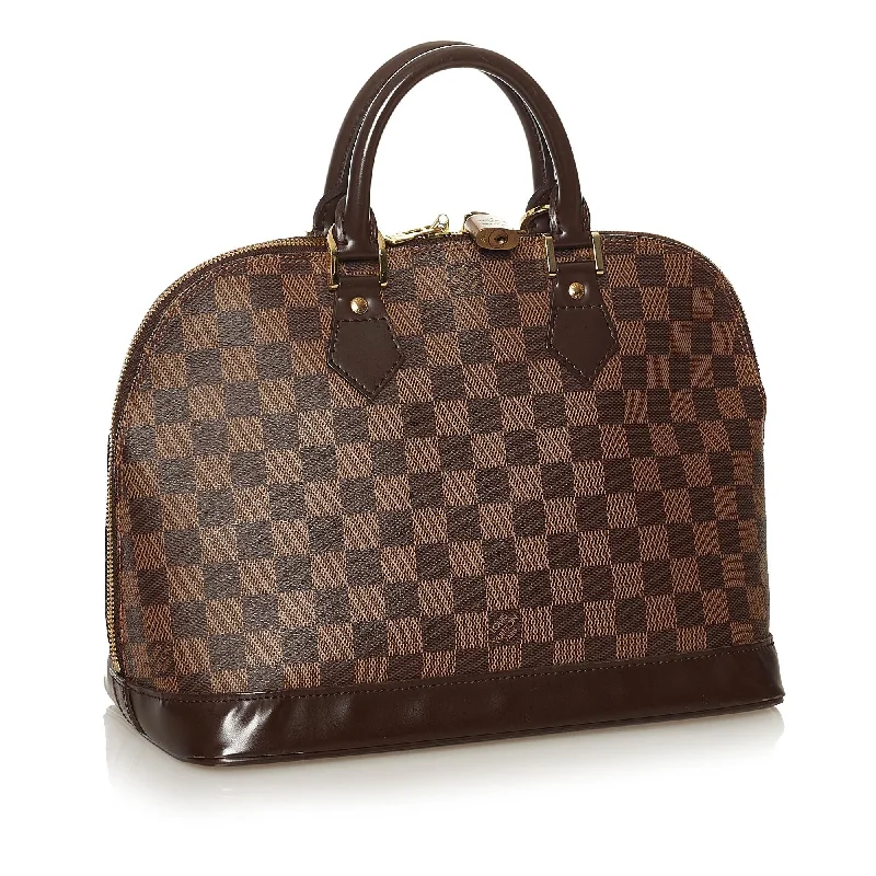 LV Matte Black Bag -Louis Vuitton Damier Ebene Alma PM (SHG-0oZpsO)