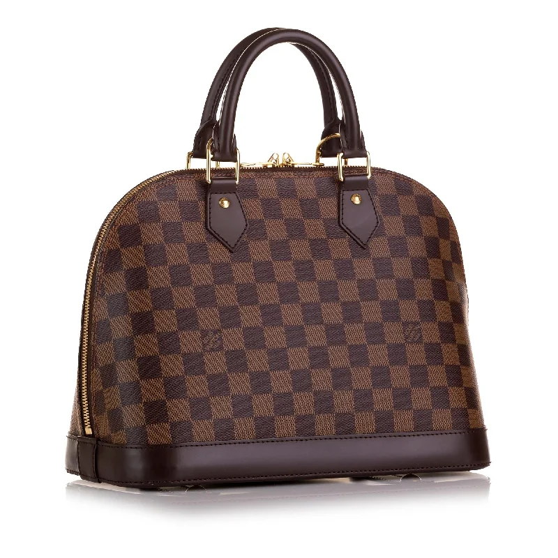 LV Glossy Finish Bag -Louis Vuitton Damier Ebene Alma PM (SHG-cYAABt)