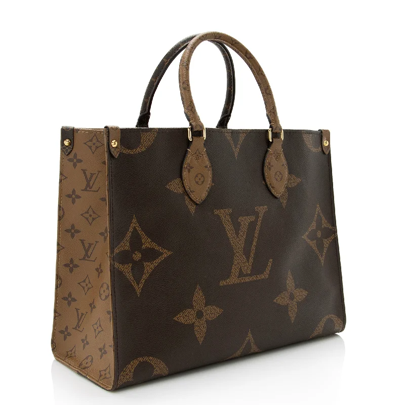 LV Matte Finish Bag -Louis Vuitton Giant Monogram Canvas Onthego MM Tote (SHF-22583)