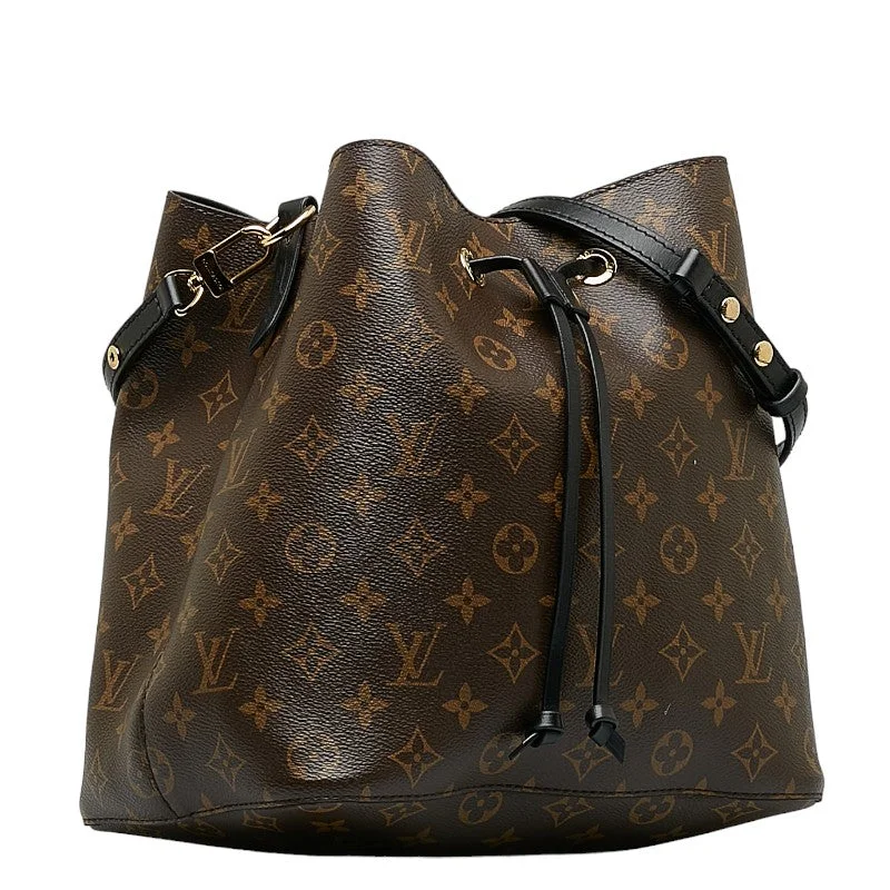 LV Black and White Bag -Louis Vuitton Monogram Neonoe Handbag M44020 Brown Noir Black PVC Leather  Louis Vuitton