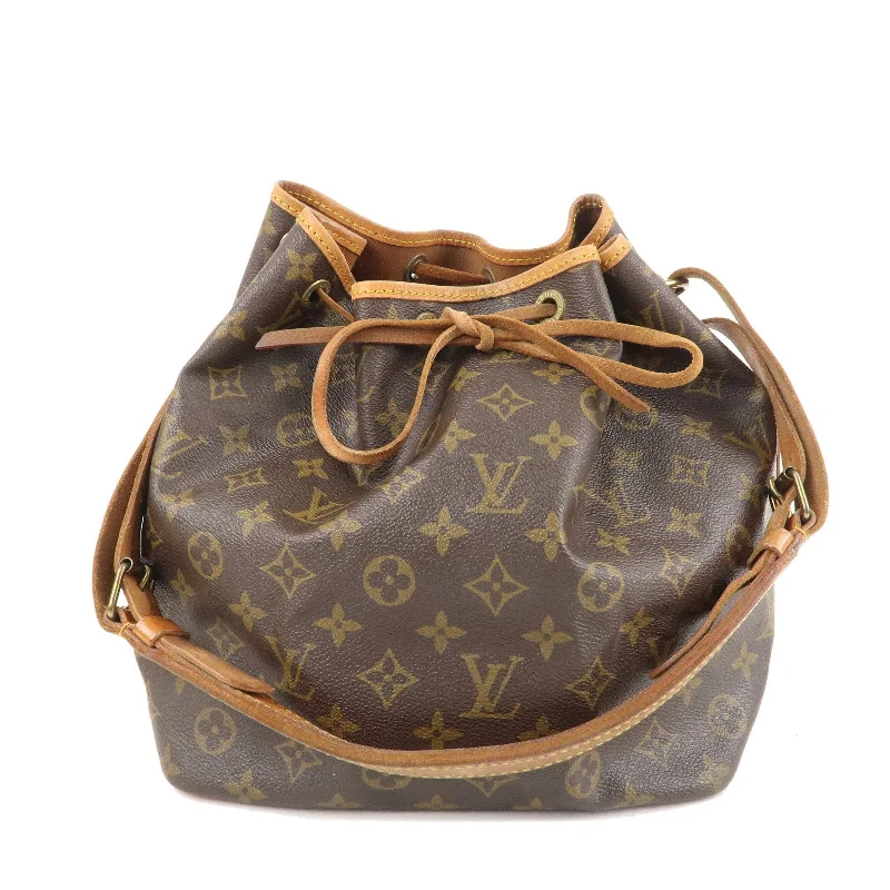 LV Damier Azur Bag -Louis Vuitton Monogram Petit Noe Shoulder Bag Brown M42226