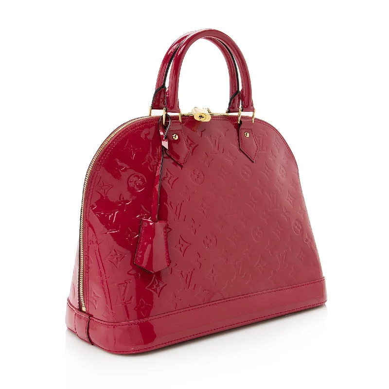 LV Fashionista Favorite -Louis Vuitton Monogram Vernis Alma MM Satchel (SHF-22630)