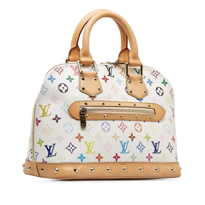 LV Damier Azur Bag -Louis Vuitton Multicolor Alma Handbag M92647 Bronze White PVC Leather  Louis Vuitton