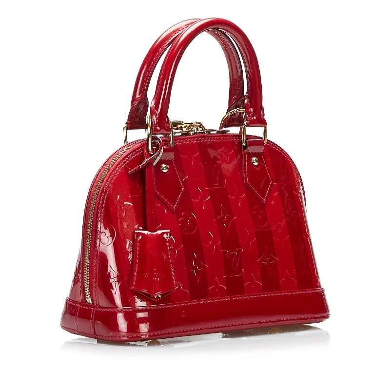 LV Woven Leather Bag -Louis Vuitton Vernis Rayures Alma BB (SHG-0Gjotx)