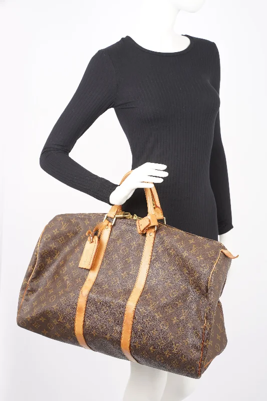 LV European Luxury Bag -Louis Vuitton Womens Vintage Keepall Mongoram 50