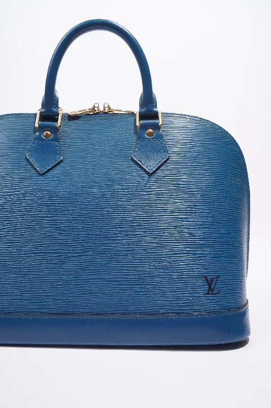 LV Luxury Leather Bag -Louis Vuitton Alma Blue Epi Leather PM