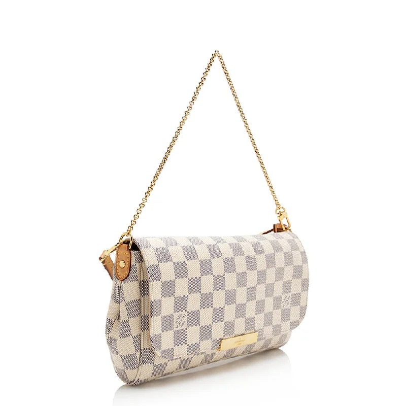 LV Fall Collection Bag -Louis Vuitton Damier Azur Favorite MM Shoulder Bag (SHF-21615)