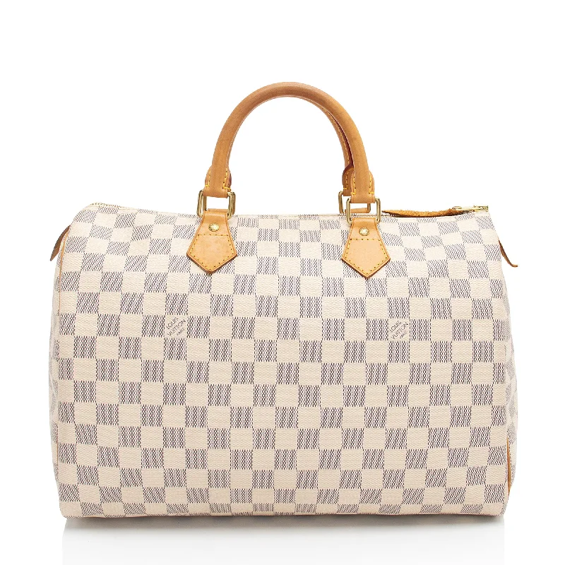 LV Luxe Investment Bag -Louis Vuitton Damier Azur Speedy 35 Satchel (SHF-9Vy8ov)