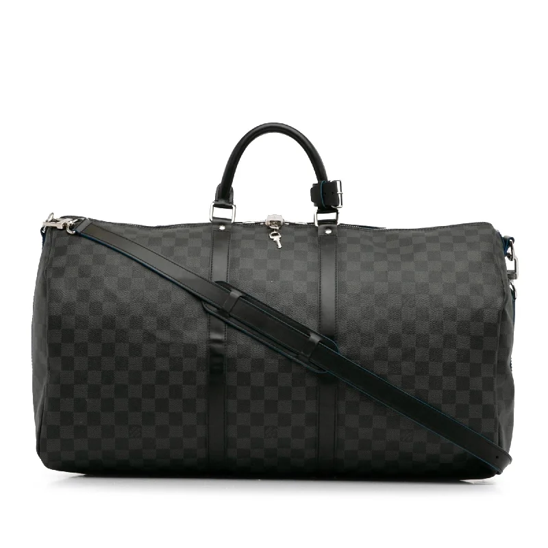 LV High-Fashion Statement Bag -Louis Vuitton Damier Graphite Keepall Bandouliere 55 (SHG-A1oTqy)