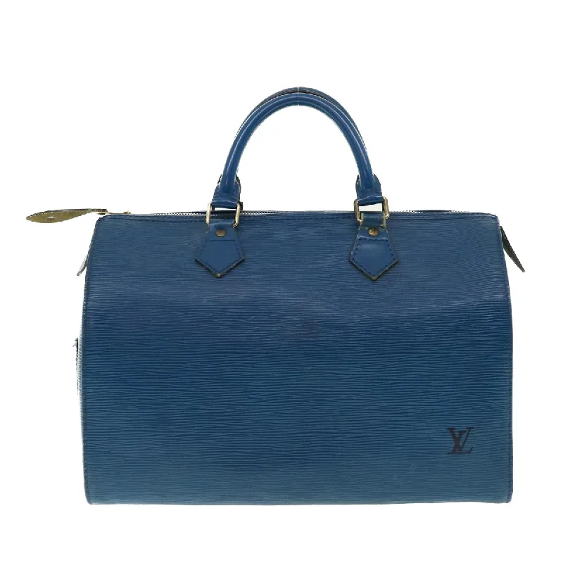 LV Cruise Collection Bag -LOUIS VUITTON Epi Speedy 30 Hand Bag Toledo Blue M43005 LV Auth 39078