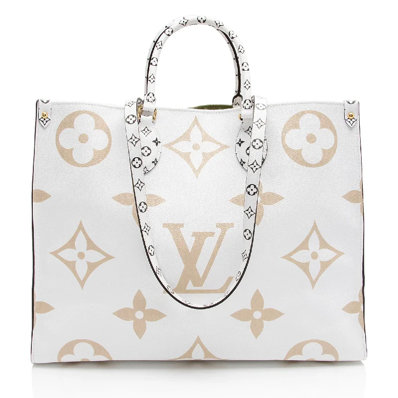 LV Grey Bag -Louis Vuitton Giant Monogram Canvas Onthego GM Tote (SHF-2OCOFy)