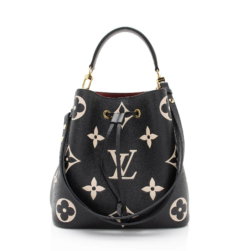 LV White and Gold Bag -Louis Vuitton Giant Monogram Empreinte Leather Neonoe MM Shoulder Bag (SHF-saYQpK)