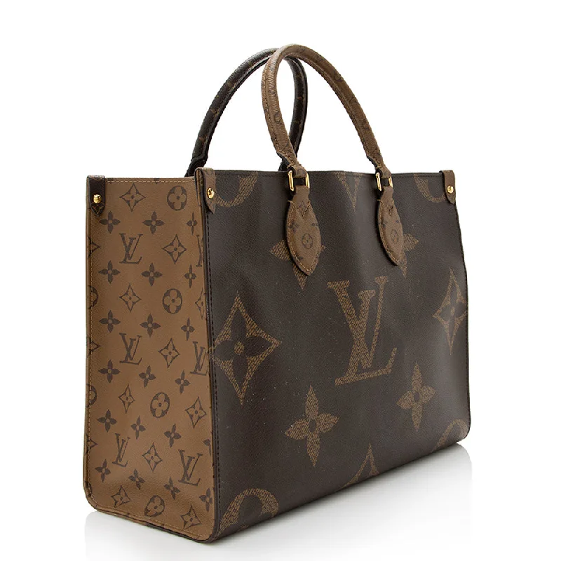 LV Mahina Leather Bag -Louis Vuitton Giant Monogram Canvas Onthego MM Tote (SHF-21683)