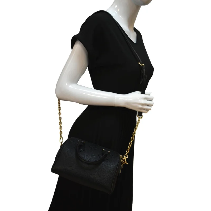 LV Glossy Finish Bag -LOUIS VUITTON Giant Speedy 20 Bandouliere Empreinte  Shoulder Bag Black