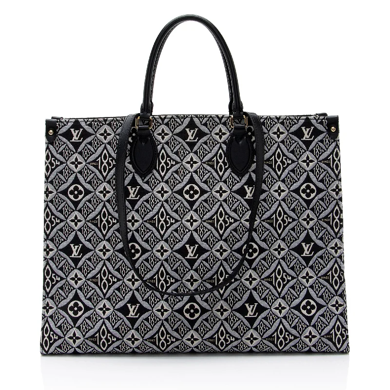 LV Epi Leather Bag -Louis Vuitton Limited Edition Jacquard Since 1854 Onthego GM Tote (SHF-48g4YS)