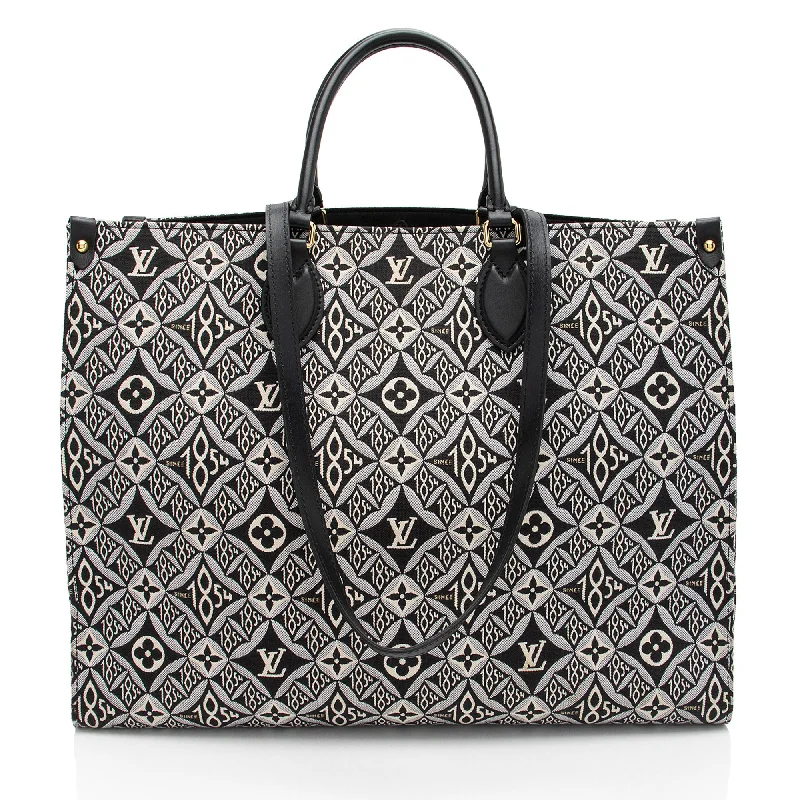 LV Designer IT Bag -Louis Vuitton Limited Edition Jacquard Since 1854 Onthego GM Tote (SHF-siPMh8)