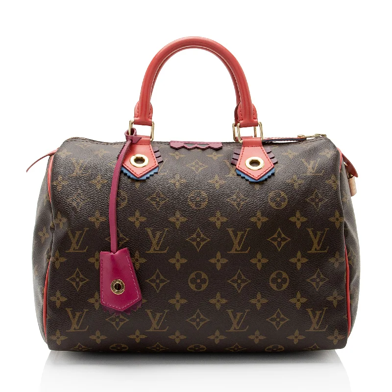 LV High-Fashion Statement Bag -Louis Vuitton Limited Edition Monogram Canvas Totem Speedy 30 Satchel (SHF-IJxBaL)