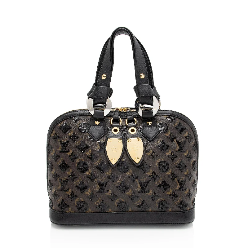 LV Red and Gold Bag -Louis Vuitton Limited Edition Monogram Eclipse Alma Satchel (SHF-nMS5IK)