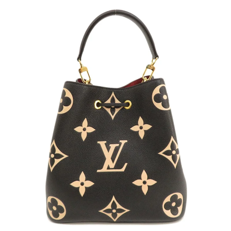 LV Fashionista Favorite -LOUIS VUITTON M45497 Neonoe MM Bicolor Black Beige Shoulder Bag Empreinte Women's