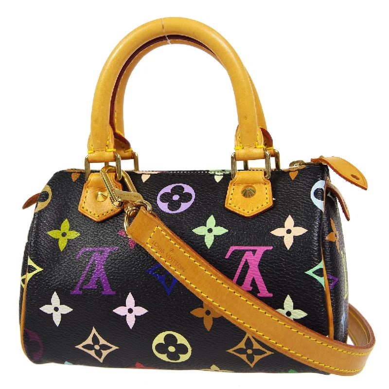 LV Mother’s Day Gift Bag -LOUIS VUITTON Mini Speedy 2way Shoulder Handbag Black Multicolor M92644 78466