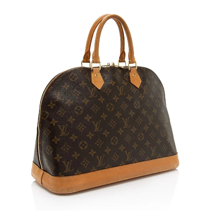 LV Braided Leather Bag -Louis Vuitton Monogram Canvas Alma GM Satchel (SHF-fwHGYa)