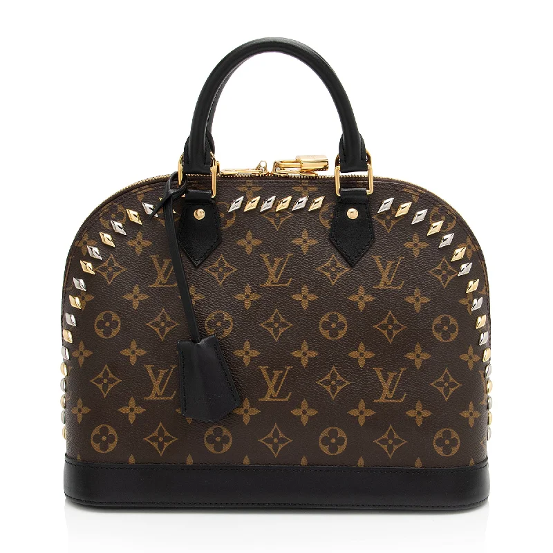 LV White and Gold Bag -Louis Vuitton Monogram Canvas Metal Stones Alma PM Satchel (SHF-RXS9fl)