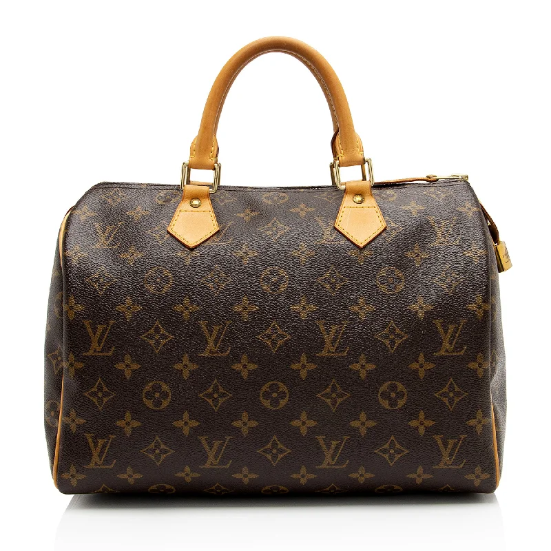 LV White Bag -Louis Vuitton Monogram Canvas Speedy 30 Satchel (SHF-CH3OjS)