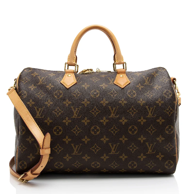 LV Damier Ebene Bag -Louis Vuitton Monogram Canvas Speedy Bandouliere 35 Satchel (SHF-FacODh)