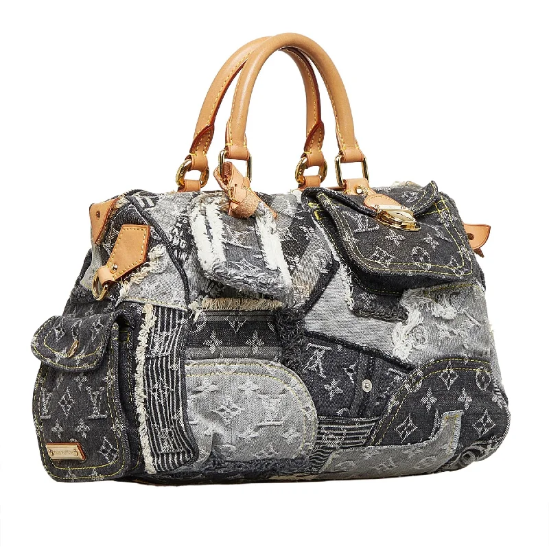 LV Light Gold Hardware Bag -Louis Vuitton Monogram Denim Patchwork Speedy 30 (SHG-HhLIYd)