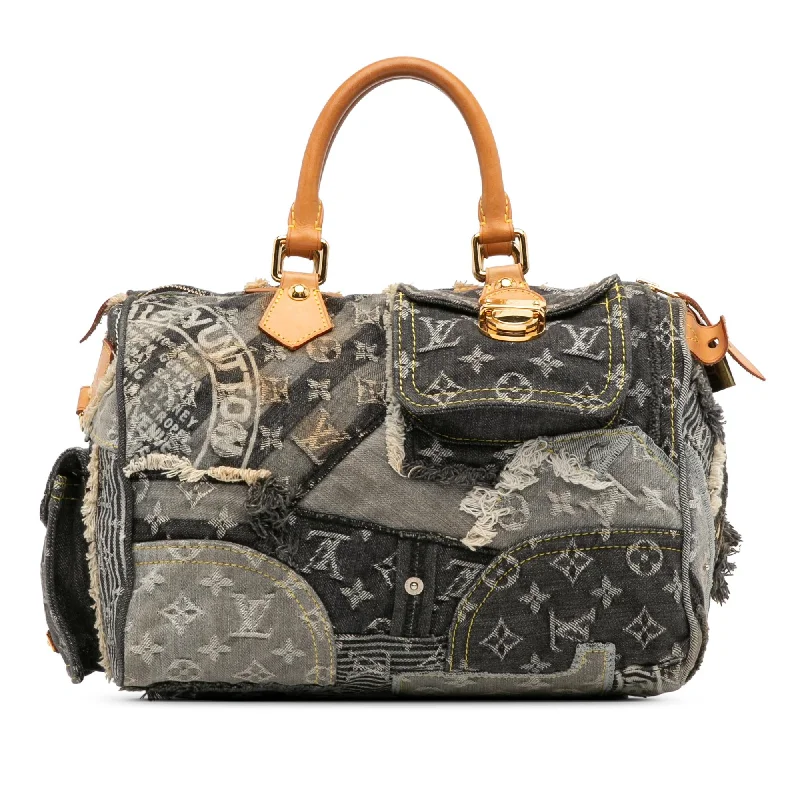 LV Monogram Canvas Bag -Louis Vuitton Monogram Denim Patchwork Speedy 30 (SHG-YfaOqi)