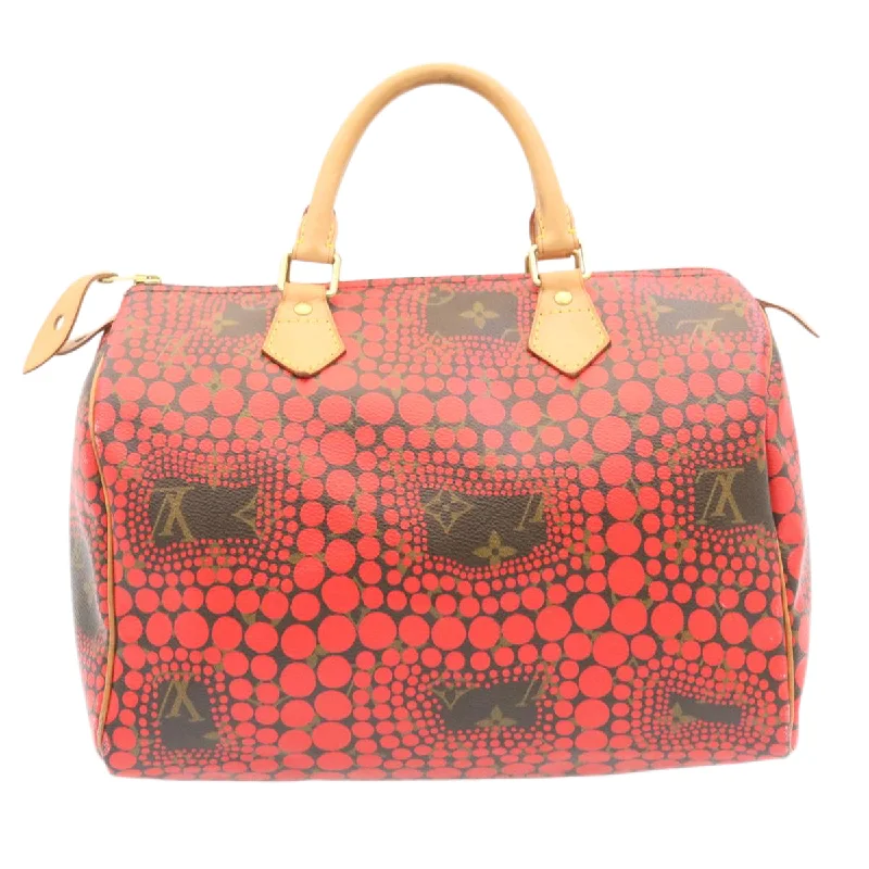 LV High Society Bag -LOUIS VUITTON Monogram Dot Infinity Speedy 30 Kusama Red M40693 LV Auth 28653A