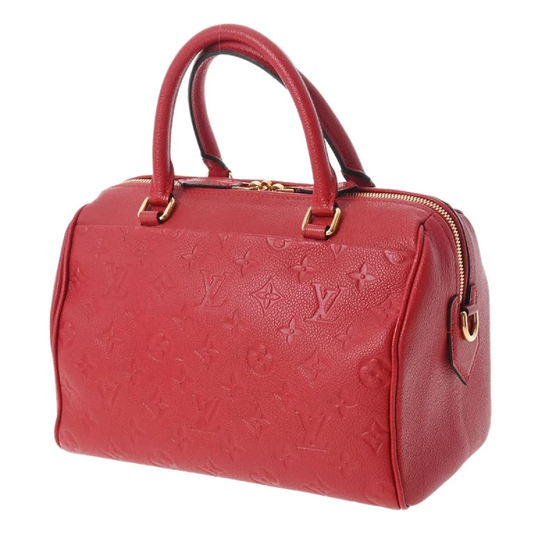 LV Silver Hardware Bag -LOUIS VUITTON Monogram Implant Speedy Bandouliere 25 Scarlet M44145 Women's Leather Handbag