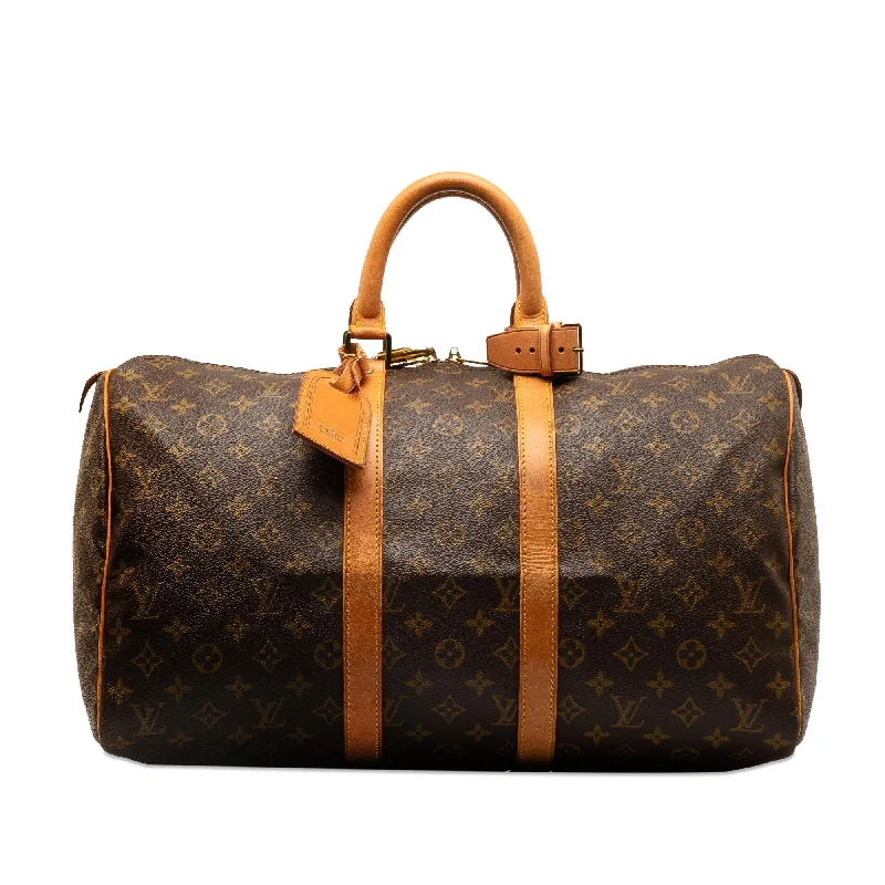 LV Aged Gold Hardware Bag -Louis Vuitton Monogram Keepall 45 (SHG-60740B)