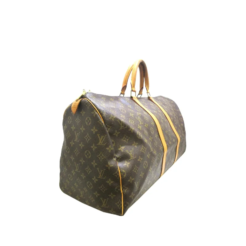 LV Light Grey Bag -Louis Vuitton Monogram Keepall 55 (SHG-37180)