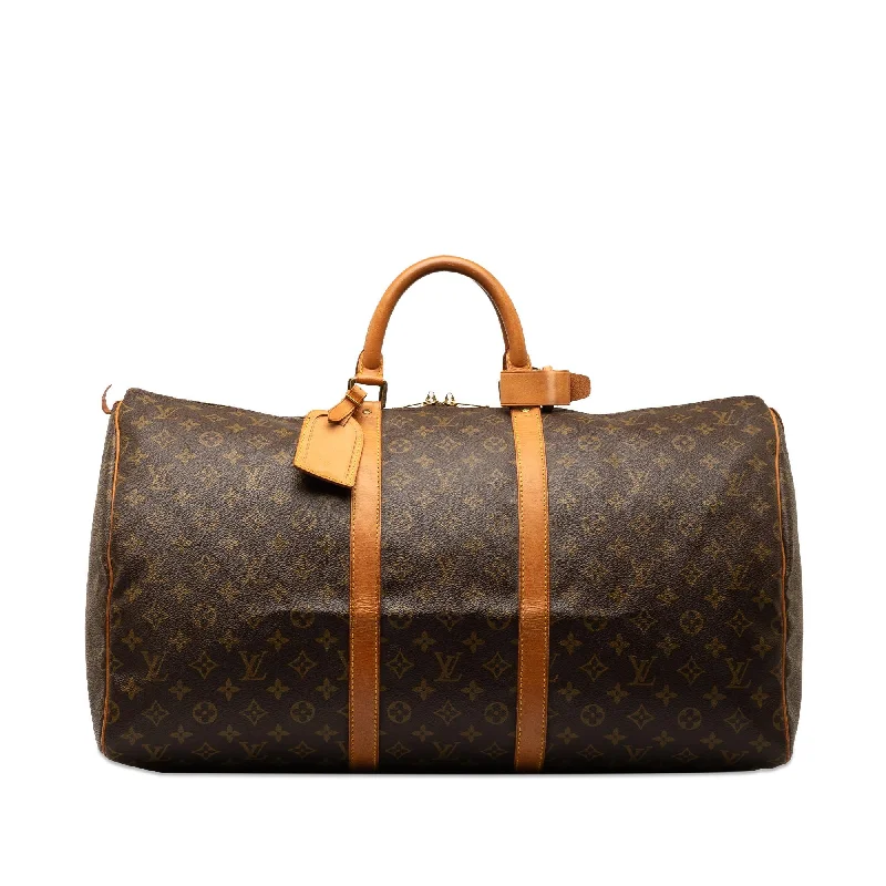 LV Glossy Finish Bag -Louis Vuitton Monogram Keepall 55 (SHG-4tNbuF)