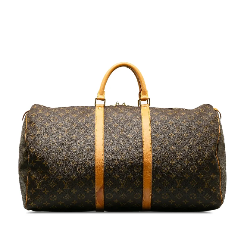 LV Beige Bag -Louis Vuitton Monogram Keepall 55 (SHG-K4pbr4)