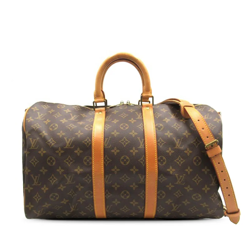 LV Structured Bag -Louis Vuitton Monogram Keepall Bandouliere 45 (SHG-J9pPPp)