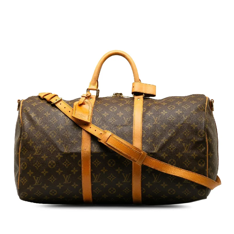 LV Mocha Brown Bag -Louis Vuitton Monogram Keepall Bandouliere 50 (SHG-1Z5pJS)