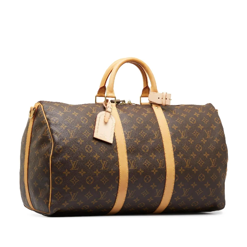 LV Ultra-Feminine Bag -Louis Vuitton Monogram Keepall Bandouliere 50 (SHG-cg46wb)