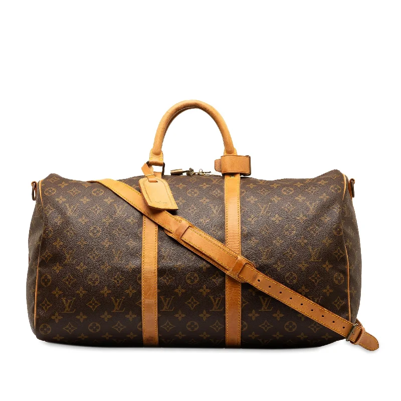 LV White Bag -Louis Vuitton Monogram Keepall Bandouliere 50 (SHG-wnoX4I)