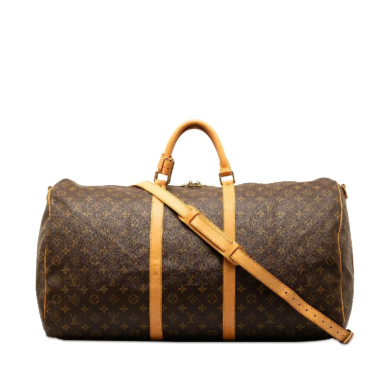 LV Ruthenium Hardware Bag -Louis Vuitton Monogram Keepall Bandouliere 55 (SHG-1UR8D0)