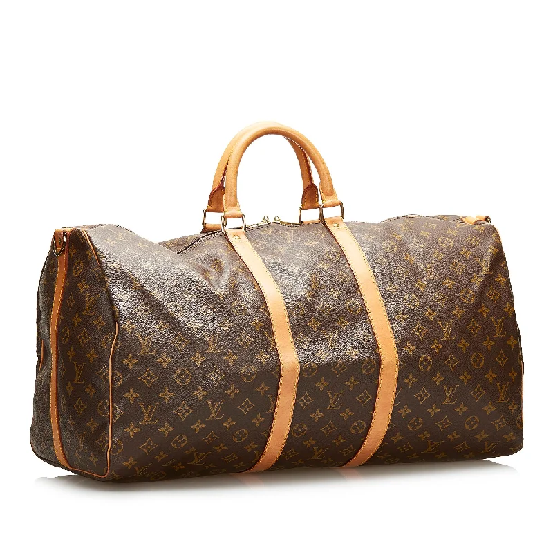 LV Vernis Leather Bag -Louis Vuitton Monogram Keepall Bandouliere 55 (SHG-35784)