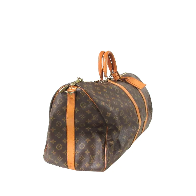 LV Small Yet Spacious Bag -Louis Vuitton Monogram Keepall Bandouliere 55 (SHG-36450)