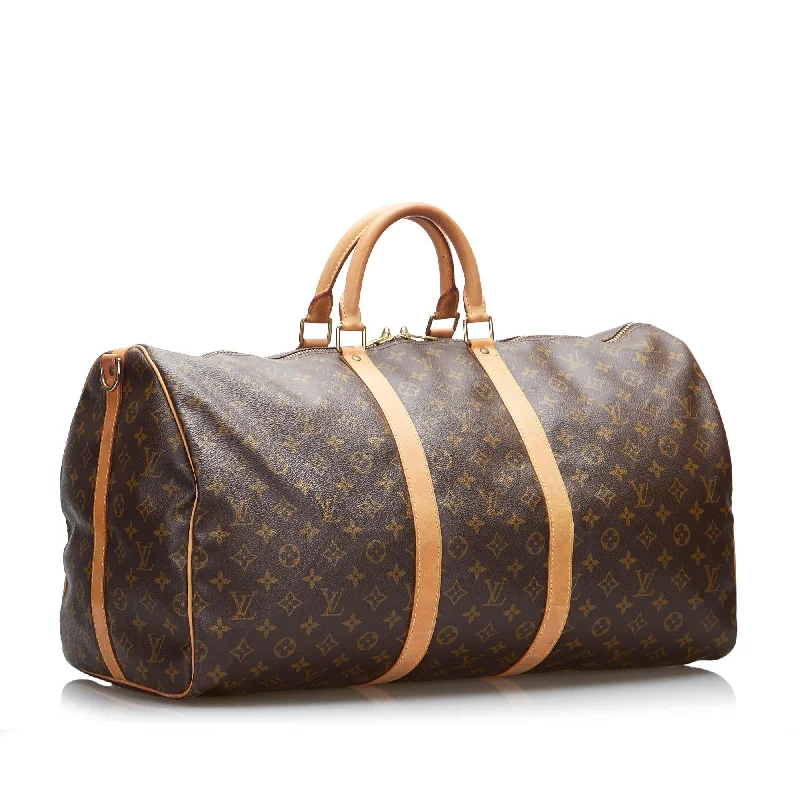 LV Fashionista Favorite -Louis Vuitton Monogram Keepall Bandouliere 55 (SHG-c8L9T8)