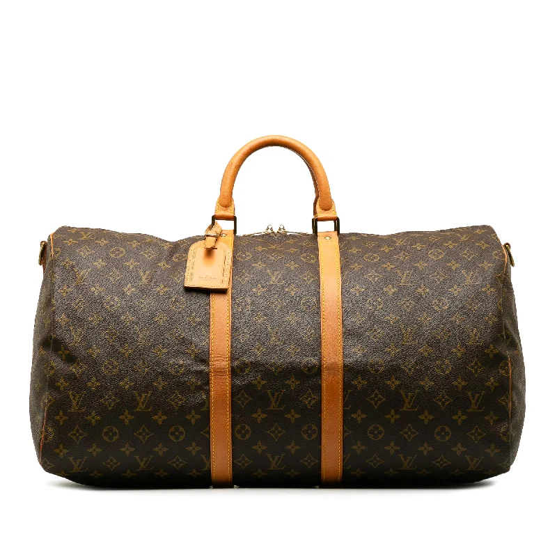 LV Winter Bag -Louis Vuitton Monogram Keepall Bandouliere 55 (SHG-IAsAs7)