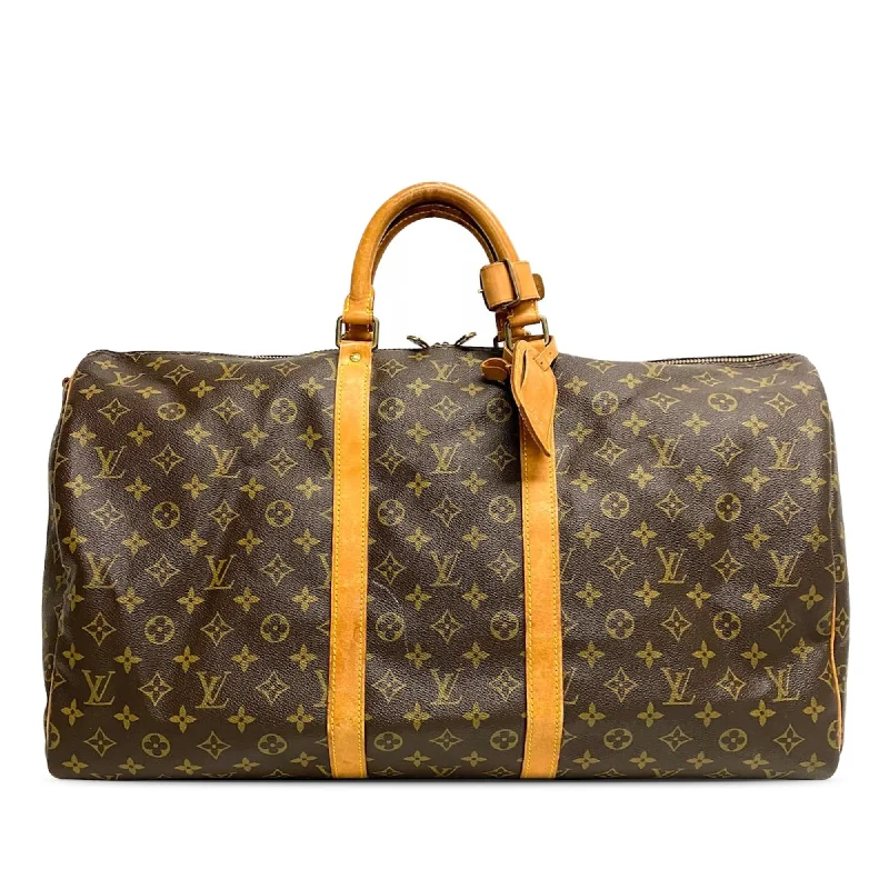 LV Ultra-Feminine Bag -Louis Vuitton Monogram Keepall Bandouliere 55 (SHG-SMJFAd)