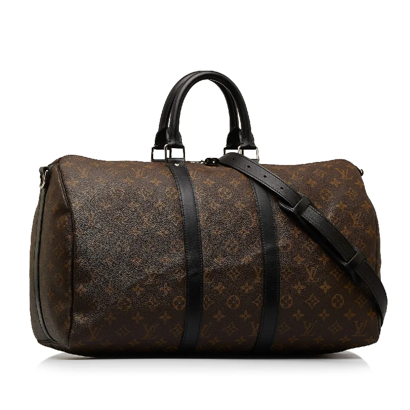 LV Retro-Inspired Bag -LOUIS VUITTON Monogram Macassar Keepall Bandouliere 45 Travel Bag